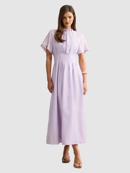 Forever New - Lavender Pleated Back Tie-Up Bow Detail Maxi Dress