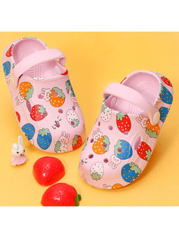 Yellow Bee - Pink Enchanted Garden Bunny & Strawberry Clogs for Girls