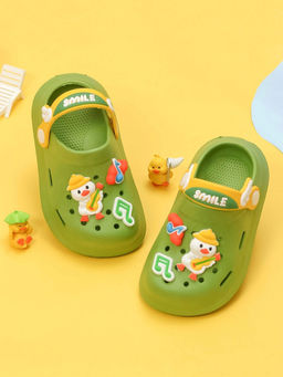 Yellow Bee - Green Groovy Tunes Green Clogs for Boys