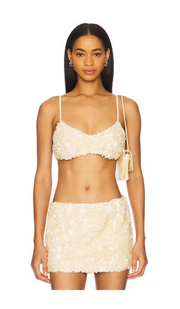 GUIZIO - Ari Gathered Sequin Top