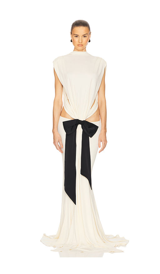 helsa jersey dress Helsa Jersey Backless Maxi Dress in Dove Grey