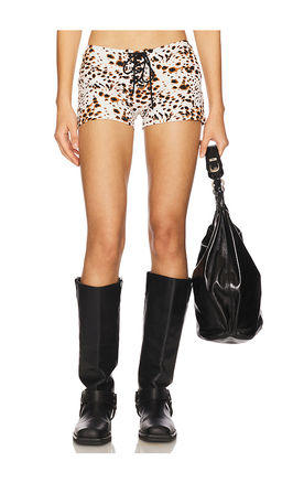 Indah - Ivan Printed Lace Up Booty Short