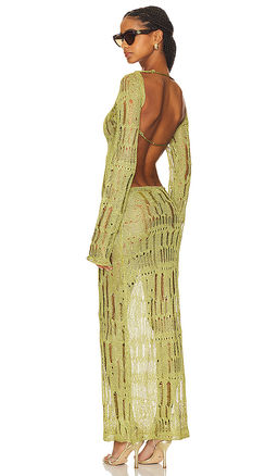 Jaded London - Moss Metallic Umbra Maxi Dress