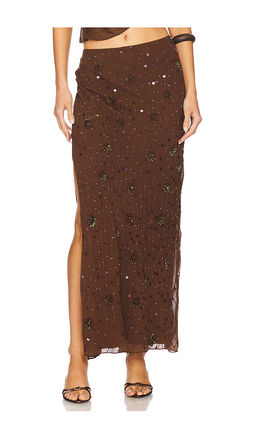 Mirror Palais - Beaded Low Rise Skirt