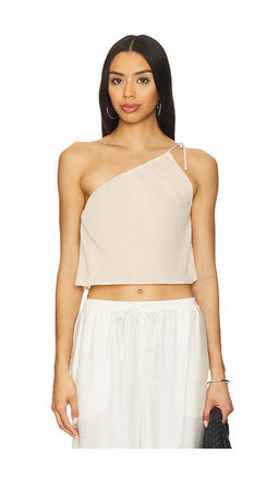 onia - Textured Gauze One-shoulder Top