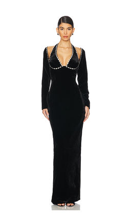 RASARIO - Crystal Embellished Maxi Dress