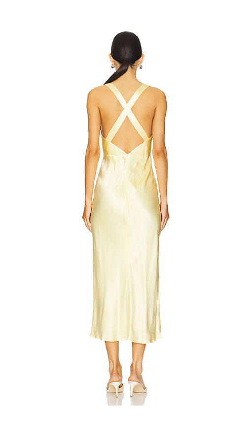 knee length dresses for ladies La Lune Plunged Cross Back Maxi Dress | Powder Blue | Dresses