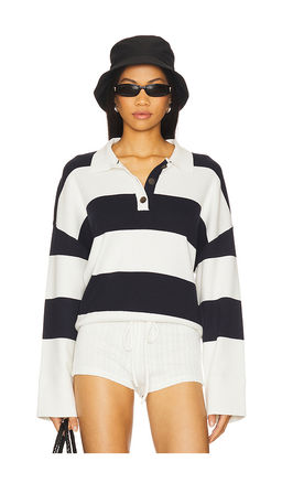 White + Warren - Rugby Polo Top