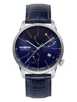 Zeppelin - Flatline Date Power Reserve Indicator Analog Blue Dial Mens Watch-73663