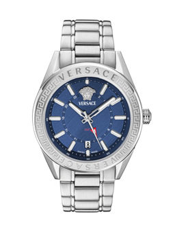 VERSACE - Men V-Code Gmt.Scpecial 42 mm Navy Blue Dial Analog Watch (VEAFA0424) (M)