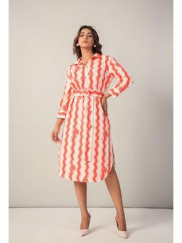 June 9 Clothing - Sunset Sorbet Shirt Dress with Belt