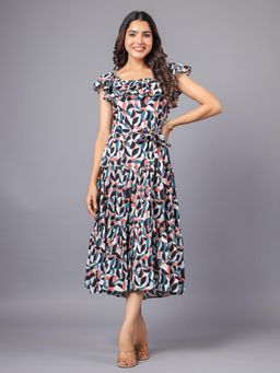 June 9 Clothing - Multicolor Ruffle Midi Dress