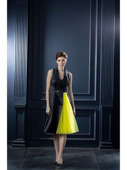 Natalia Livingston - Audrey Black Neon Yellow Blazer Dress