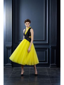 Natalia Livingston - Audrey Neon Yellow Black Dress