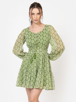 June 9 Clothing - Women's Summer Chiffon Cinched Waist Short Dress