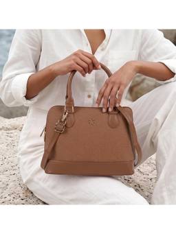 Metro - Tan Women's Satchel Bag with Detachable Strap