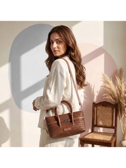 Metro - Brown Women's Satchel Bag with Detachable Strap
