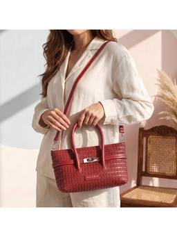 Metro - Maroon Women's Satchel Bag with Detachable Strap