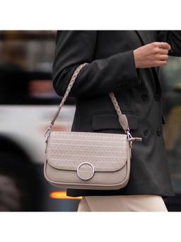 Metro - Beige Women's Handbag with Detachable Strap