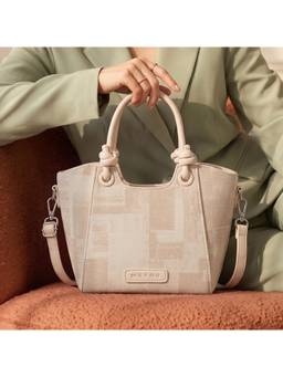 Metro - Beige Women's Handbag with Detachable Strap