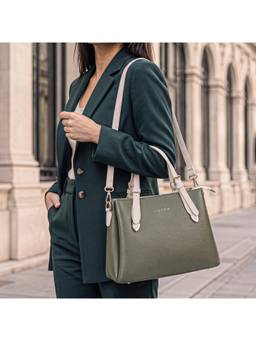 Metro - Green Women's Satchel Bag with Detachable Strap