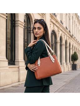 Metro - Orange Women's Satchel Bag with Detachable Strap