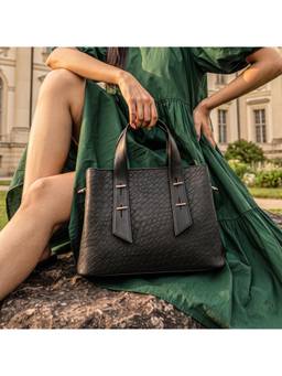 Metro - Black Women's Satchel Bag with Detachable Strap