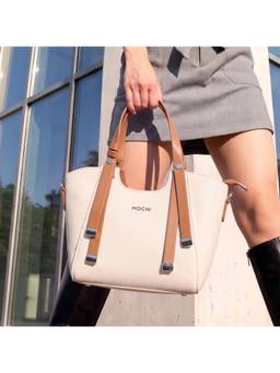 Mochi - White Women's Handbag with Detachable Strap