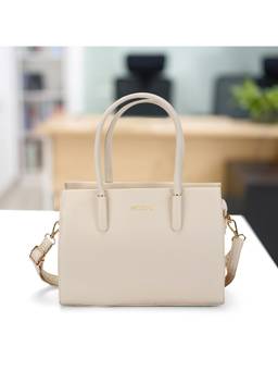 Mochi - White Women's Satchel Bag with Detachable Strap