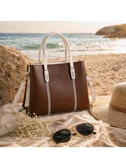 Mochi - Women Brown Casual Satchel Bag with Detachable Strap