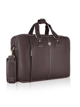 WILDHORN - Men Leather Laptop Bag With Detachable Strap - Brown