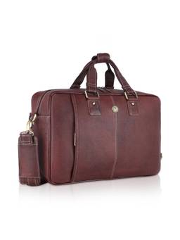 WILDHORN - Men Leather Laptop Bag With Detachable Strap - Maroon