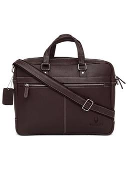 WILDHORN - Men Brown Textured Laptop Bag With Detachable Strap