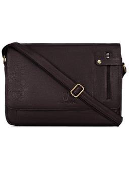 WILDHORN - Men Leather Laptop Bag With Detachable Strap - Brown