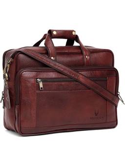 WILDHORN - Men Maroon Genuine Leather Laptop Bag With Detachable Strap