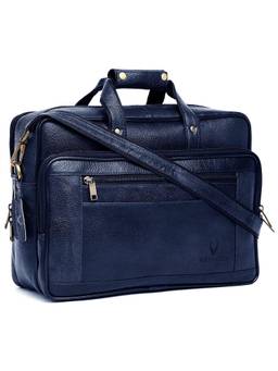WILDHORN - Men Blue Genuine Leather Laptop Bag With Detachable Strap