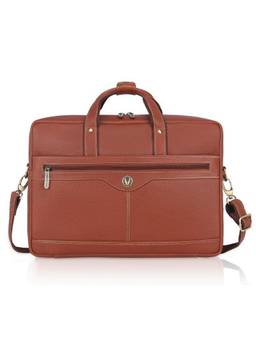 WILDHORN - Men Solid Leather Laptop Bag With Detachable Strap - Tan