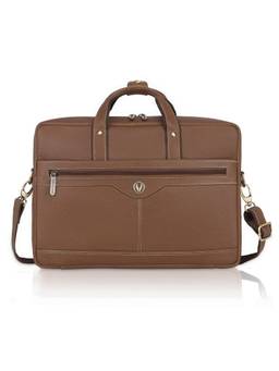 WILDHORN - Men Solid Leather Laptop Bag With Detachable Strap - Brown
