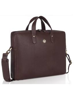 WILDHORN - Men Leather Laptop Bag With Detachable Strap - Brown