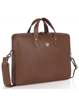 WILDHORN - Men Leather Laptop Bag With Detachable Strap - Brown