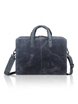 WILDHORN - Men Textured Leather Laptop Bag With Detachable Strap - Brown