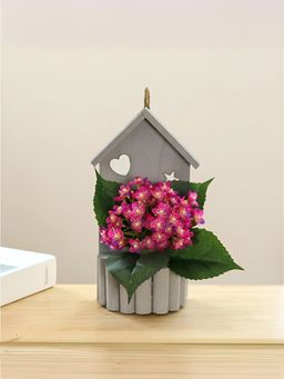 The Better Home - Artificial 63 Headed Pink Spring Flower Plant with Pot
