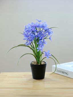 The Better Home - Artificial 27 Headed Purple Jasmine Bonsai Plant with Pot