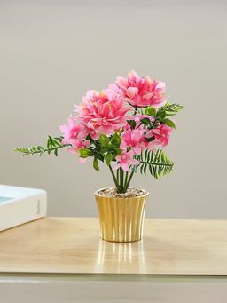 The Better Home - Artificial Flowers with Pot Pink Dahlia Flowers