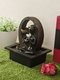 HomeTown - Impression Polyresin Modern 3 Drop Fountain in Brown Colour