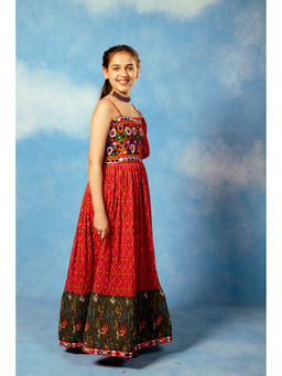 JILMIL - Girls One Shoulder Pink Navratri Dress