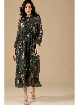 Gipsy - Olive Regular Fit Georgette Dress
