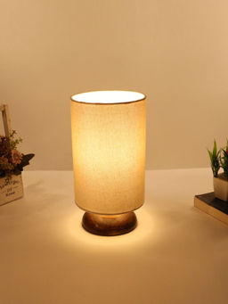 Homesake - Wood Lampshade Bedside Lamp Pebble Khaki