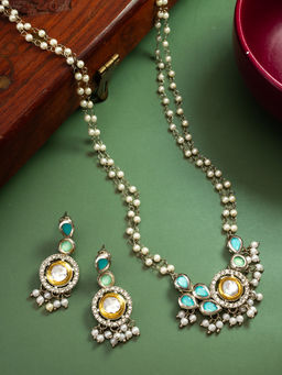 Aadita - Multi-Color Oxidised Silver Statement Jewellery Set