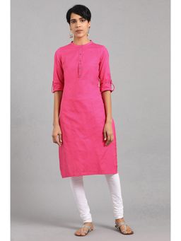 W - Pink Solid Kurta